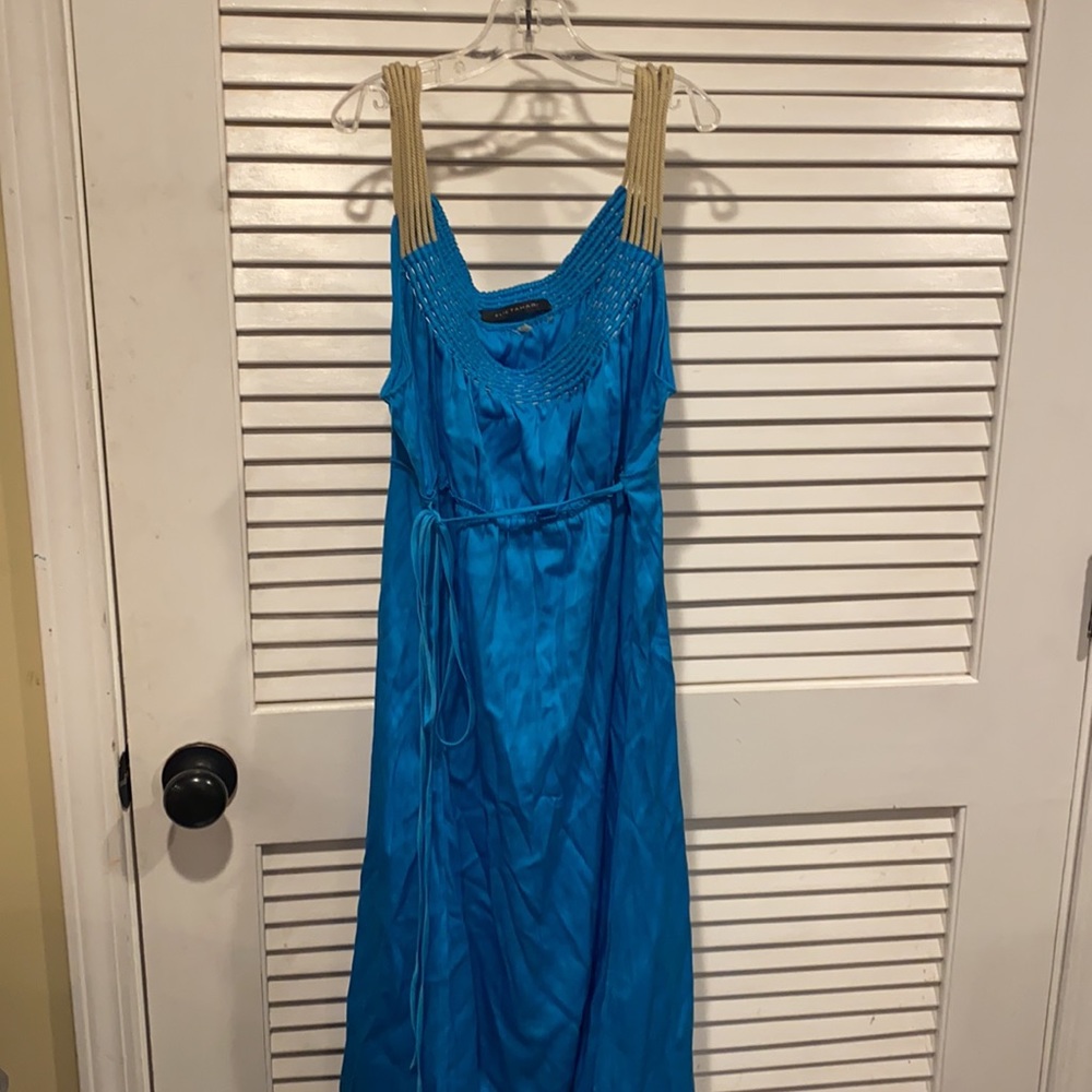 EUC Elie Tahari size 12 blue silk and elastane dress - Picture 4 of 6